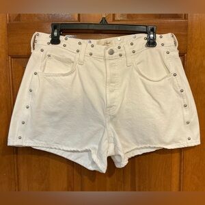 Universal Thread White Jean Shorts with Silver Studs